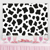 Lofaris Black and White Cow Backdrop for Kids Birthday Party